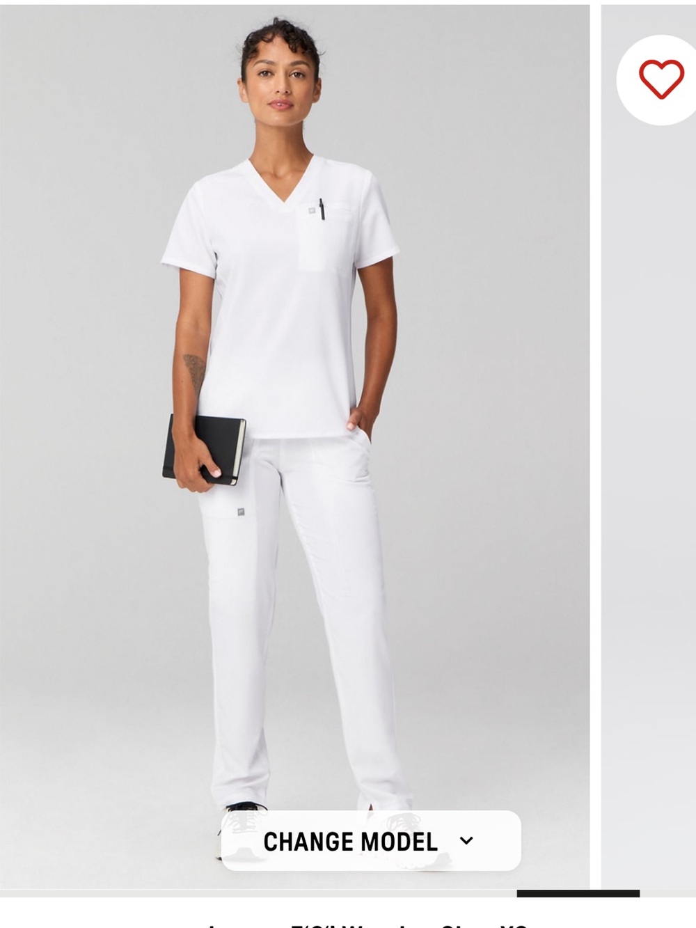 Fabletics White Scrub Set - Picture 2 of 3